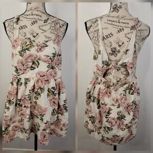 Pins And Needles Fairy Babydoll Dress Sz L Boho Floral Mini Cottage Chiffon
